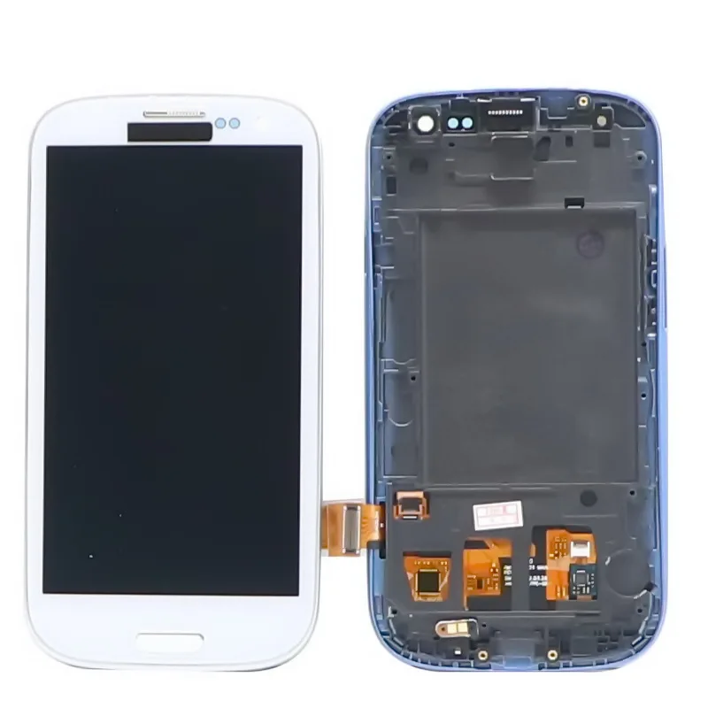 Za Samsung Galaxy S3 i9300 i9301 i9301i i9305 s okvirom LCD zaslon osjetljiv na dodir digitalizator sklop s podešavanjem svjetline