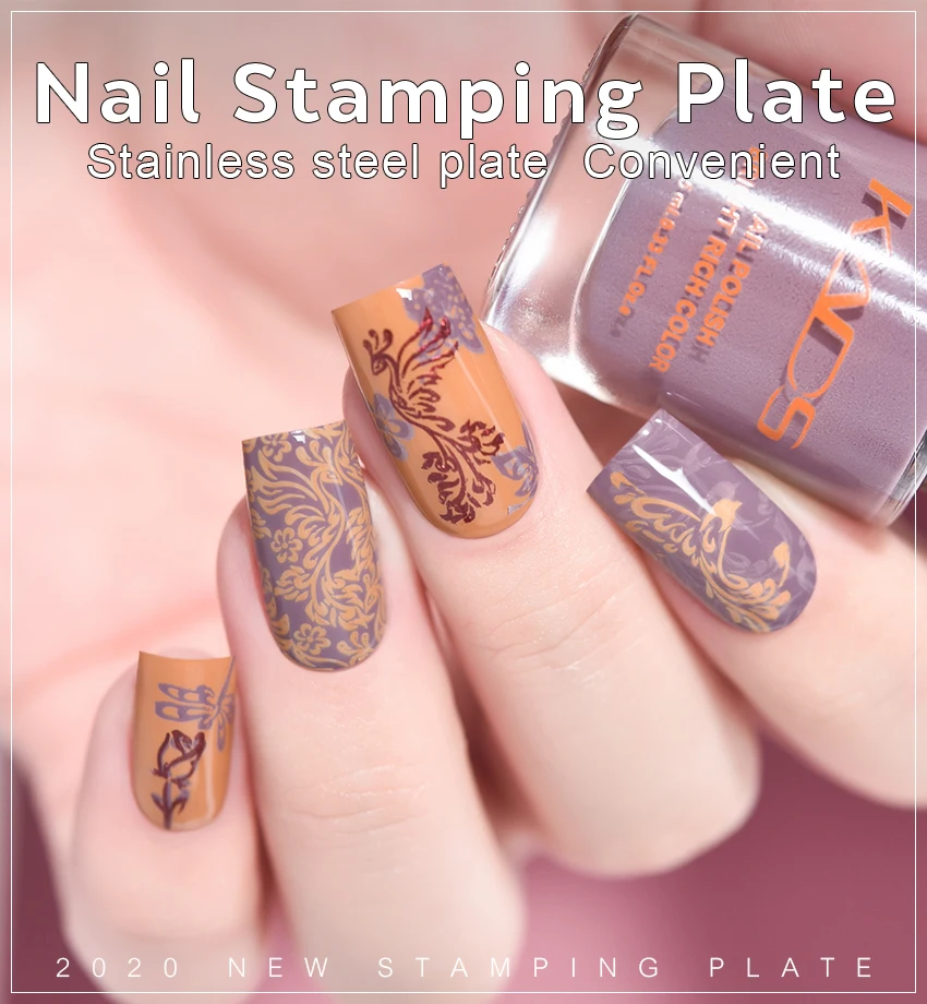 KADS New Nail Stamping Plates Nature 051 Flower Rose Cute Animal Nails Design 2020 nehrđajućeg čelika Nail Art Image Plate matrica 5
