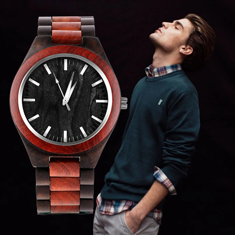 Bez logotipa drveni muški sat 2019 Relogio Masculino Top Brand Sandalwood Luxury Watch gospodo drveni satovi odličan poklon za muškarce Saat