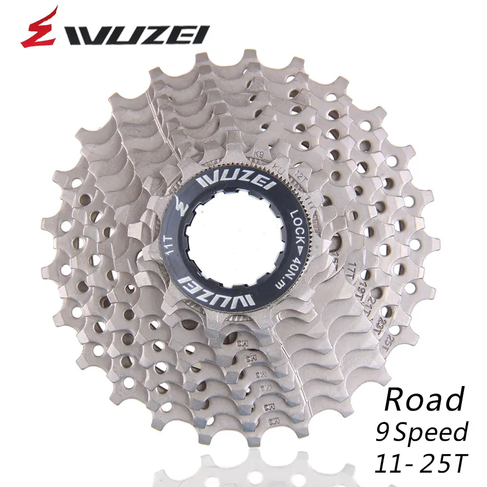WUZEI 9S 11-25T Free Wheels Road Bicikle Flywheel Steel 9 Speed Cassette Sprocket 11-25T Compatible for Parts 3300 3500 R3000