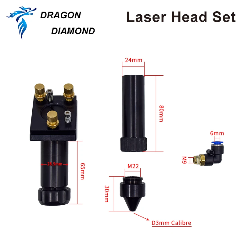 DRAGON DIAMOND CO2 Laser Head laserski graver SAD фокусирующий objektiv Dia 20mm FL50.8 63.5 101.6 mm Si ogledalo 25mm za stroj za rezanje