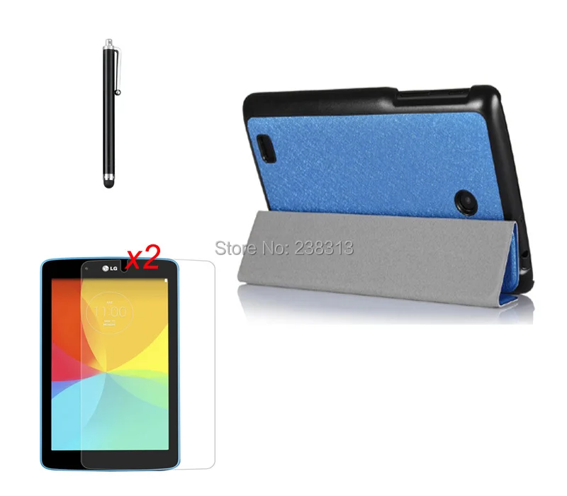 Ultra Slim Sleep / Wake Silk MagSmart štand kožna torbica + 2 * prozirne folije + Olovka za LG G Pad 7.0 V400 7 