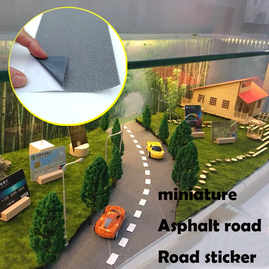 Mali asfaltiranom cestom Prometna oznaka ceste oznaka papir DIY materijal za scenu pijesak stol