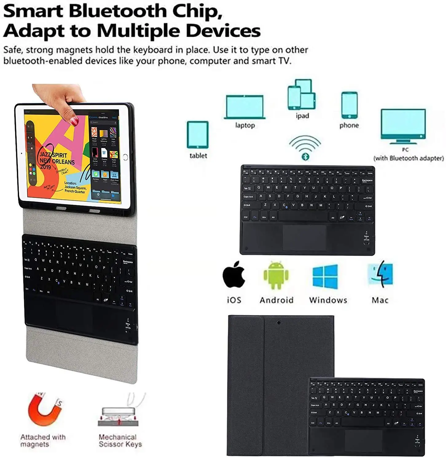 Tipkovnica touchpad torbica za iPad 9.7 2018 Air 3 10.5 2019 Pro 11 mini 5 7.9 inch Case miš tipkovnica torbica za iPad 2018 9.7 Case