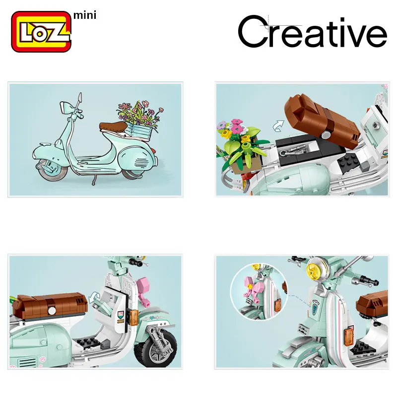 LOZ mini blokovi tenk surfanje patka motocikla prijevoz i putovanja model automobila edukativne igračke za djecu сращивание pokloni