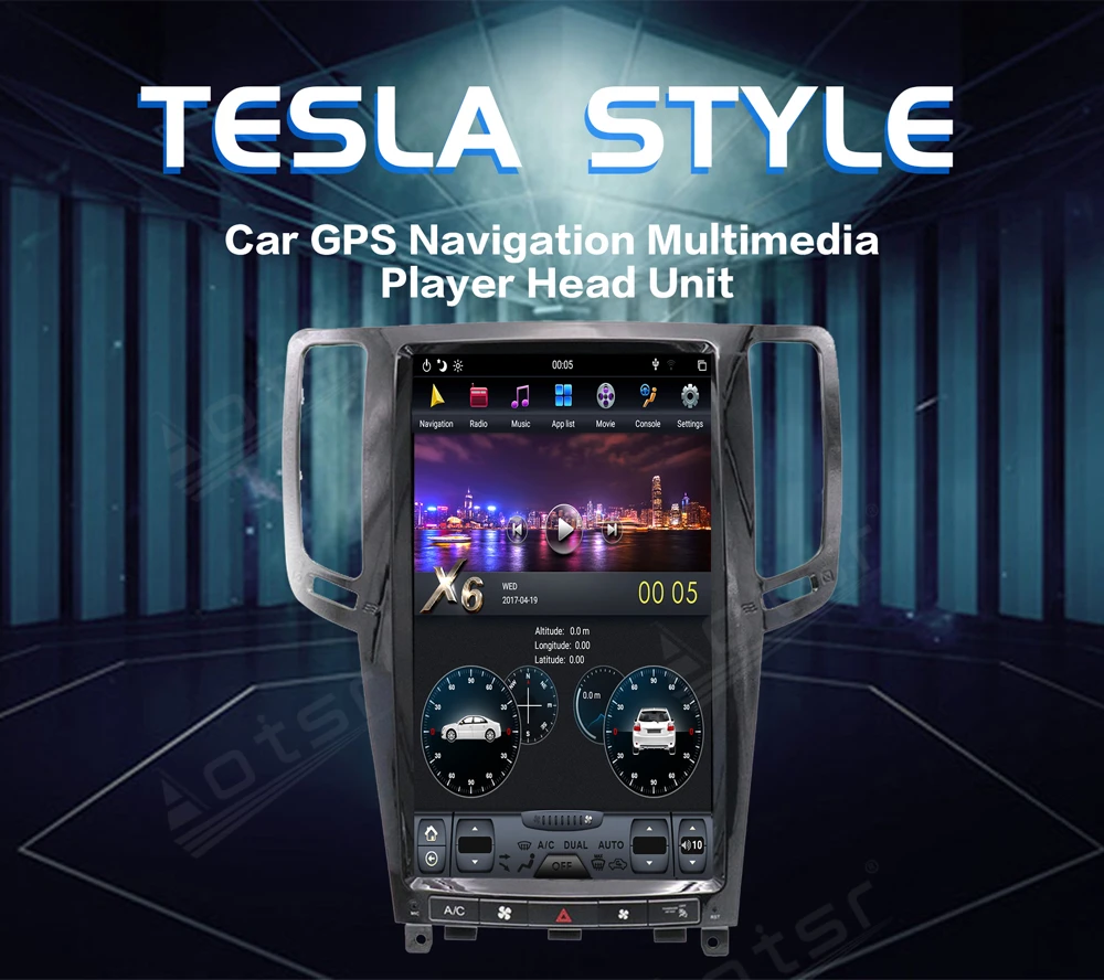 Za Infiniti G37 G35 G25 G37S 2007 -2013 Android 9.0 Tesla Style PX6 DSP Car GPS navigacija stereo Carplay multimedijski player