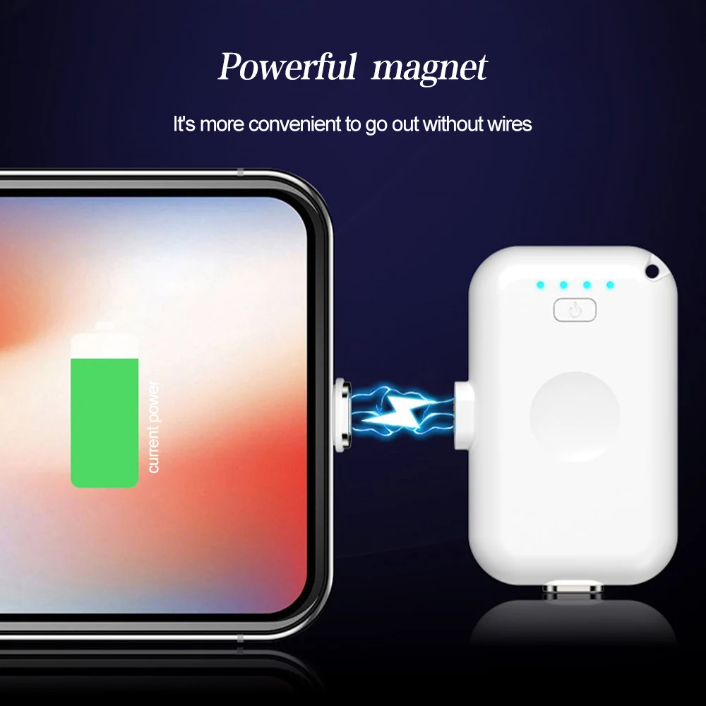 Mini Power Bank za iPhone i Android TypeC Prijenosni led svjetlo Magnet punjač Power Bank za Xiaomi Huawei Samsung vanjska baterija